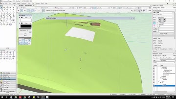 Vectorworks Tutorial Tip: hardscapes following topo using drape surface +project tool +shell solid