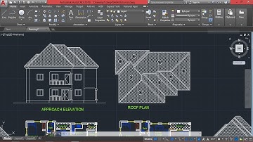 Full Building Plan  drawing in Auto CAD Part 3 Roof plan