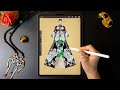 Procreate Digital Fashion illustration tutorial: Render A Floral Print on iPad Pro