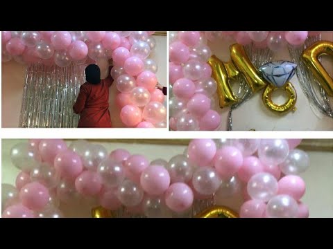 اسهل طريقه عمل ديكور بالونات كوشه خطوبه فالبيت وكمان عيد ميلاد وسبوع وغير مكلفه لا تنسواللايك 