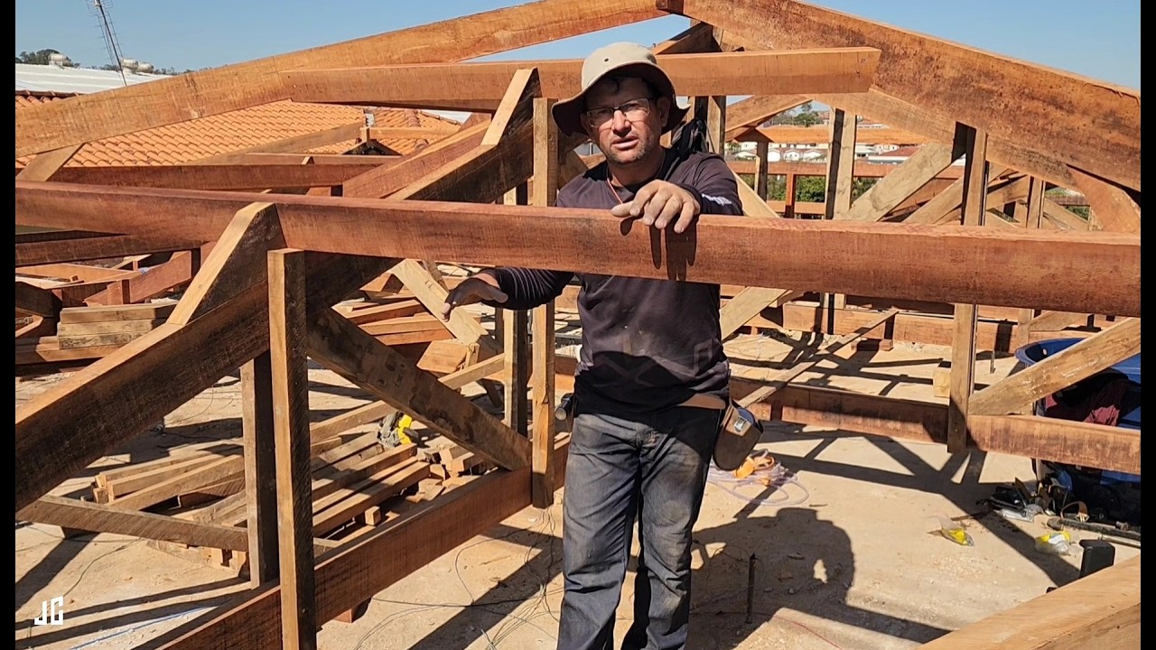 LINHAS DE TERÇA AJUSTES E POSICIONAMENTO, TELHADO COLONIAL (episódio 4)