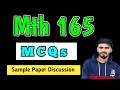 MCQs questions END Term Sample Paper Discussions MTH 165 Subjective