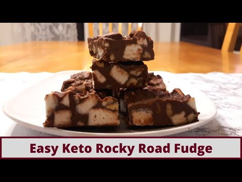 The Easiest Keto Rocky Road Fudge (Nut Free Option)