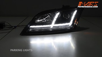 Black FV Style 3D DRL LED Projector Head Lights with Sequential Indicator for AUDI TT 8J 06-14