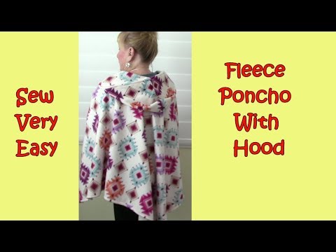 Fleece Poncho With Hood - includes pattern - YouTube