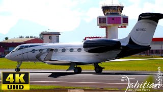 February 18, 2023: GA5C reg #N599GD was seen landing at Tahiti Int'l