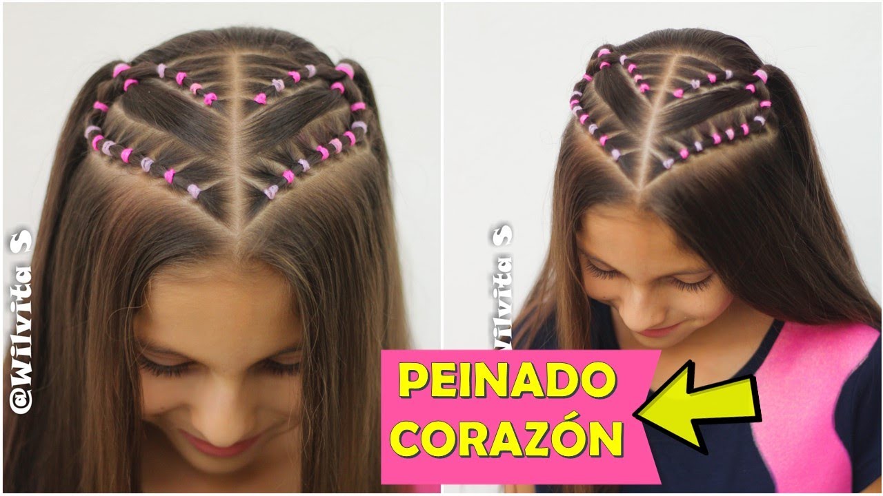  Peinado CON LIGAS  Peinado para niña  Wilvita   YouTube