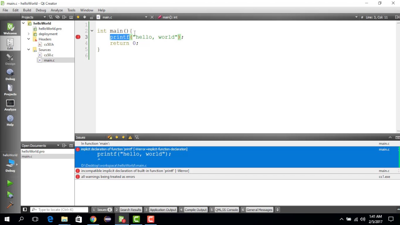hello, world: A traditional introduction to C - YouTube