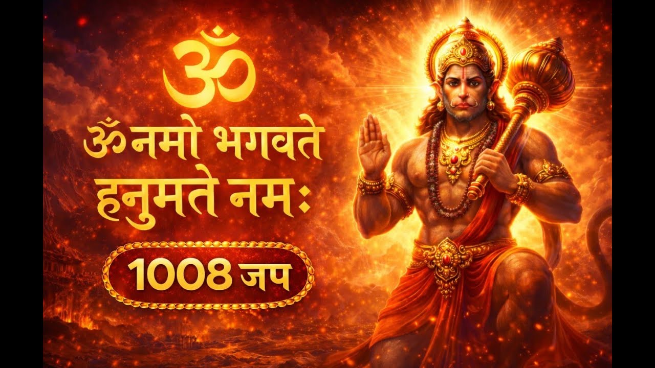 ॥ ॐ नमो भगवते हनुमते नमः ॥ 1008 जाप | Powerful Hanuman Mantra for Strength & Protection