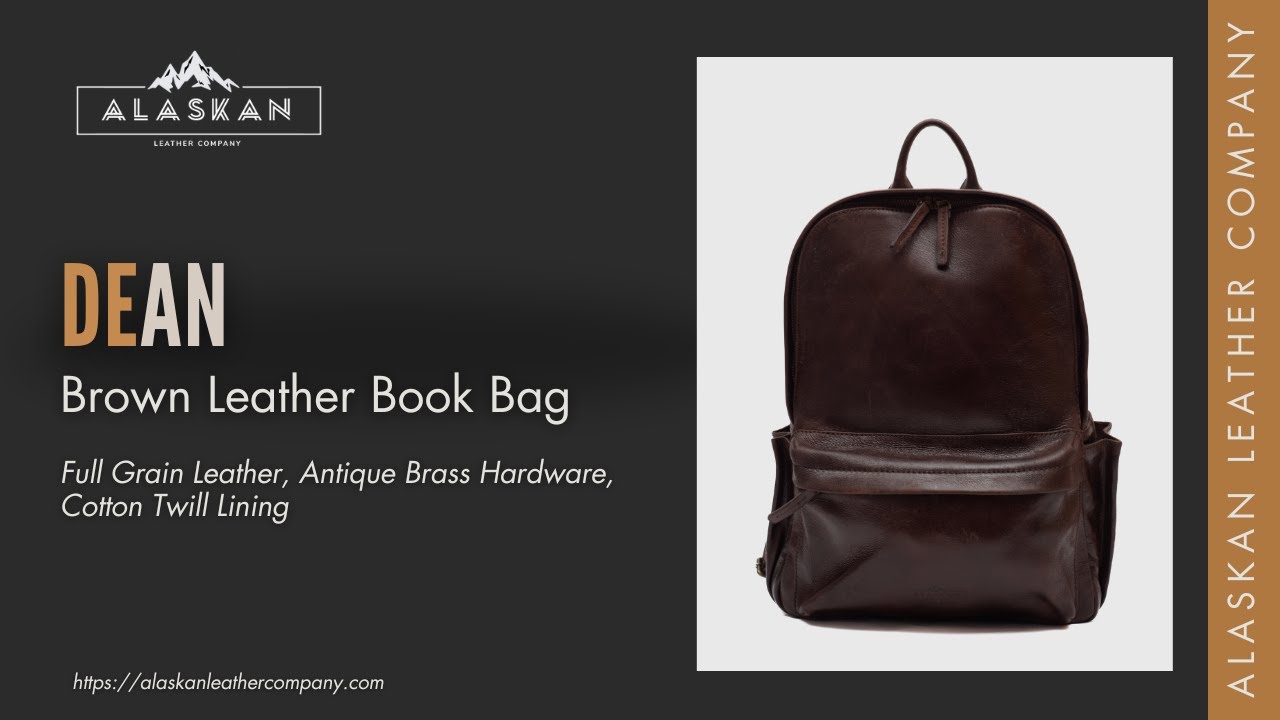 Dean Brown Leather Book Bag | Alaskan Leather Company