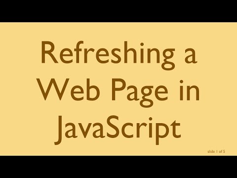Refreshing a Web Page in JavaScript
