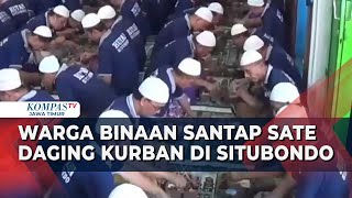 Momen Idul Adha 2023, Warga Binaan di Rutan Situbondo Menyantap Sate Daging Kurban Secara Bersamaan!