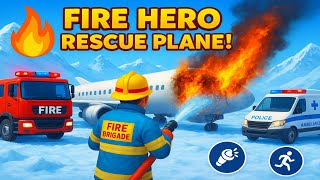 🔥 FIRE HERO RESCUE PLANE! 🚒🔥 Airplane Firefighter Game  screenshot 2