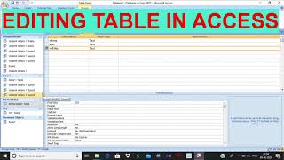 Primary key in MS Access , Editing table, Moving column and Hide/Unhide column