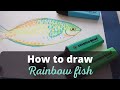 How to Draw a Rainbow Fish - Easy Drawing Tutorial | Colour Wheel Arts