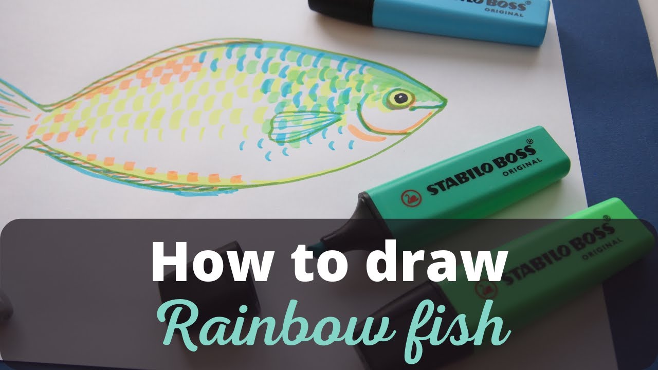 How to Draw a Rainbow Fish - Easy Drawing Tutorial | Colour Wheel Arts