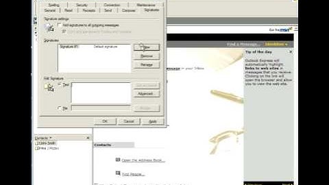 Adding an email signature in Outlook Express 6