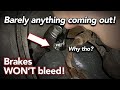 Brakes won't bleed - Weak stream of brake fluid - Removing air pocket from ABS module - FIXED!
