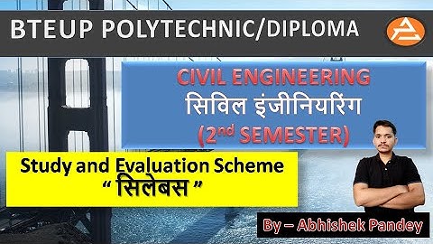 CIVIL ENGINEERING-Syllabus (Evaluation scheme) 2nd Semester #UP_Polytechnic #BTEUP_Civil_Engineering