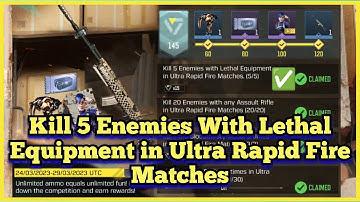 Call Of Duty Mobile Kill 5 Enemies With Lethal Equipment in Ultra Rapid Fire Matches Task Complete