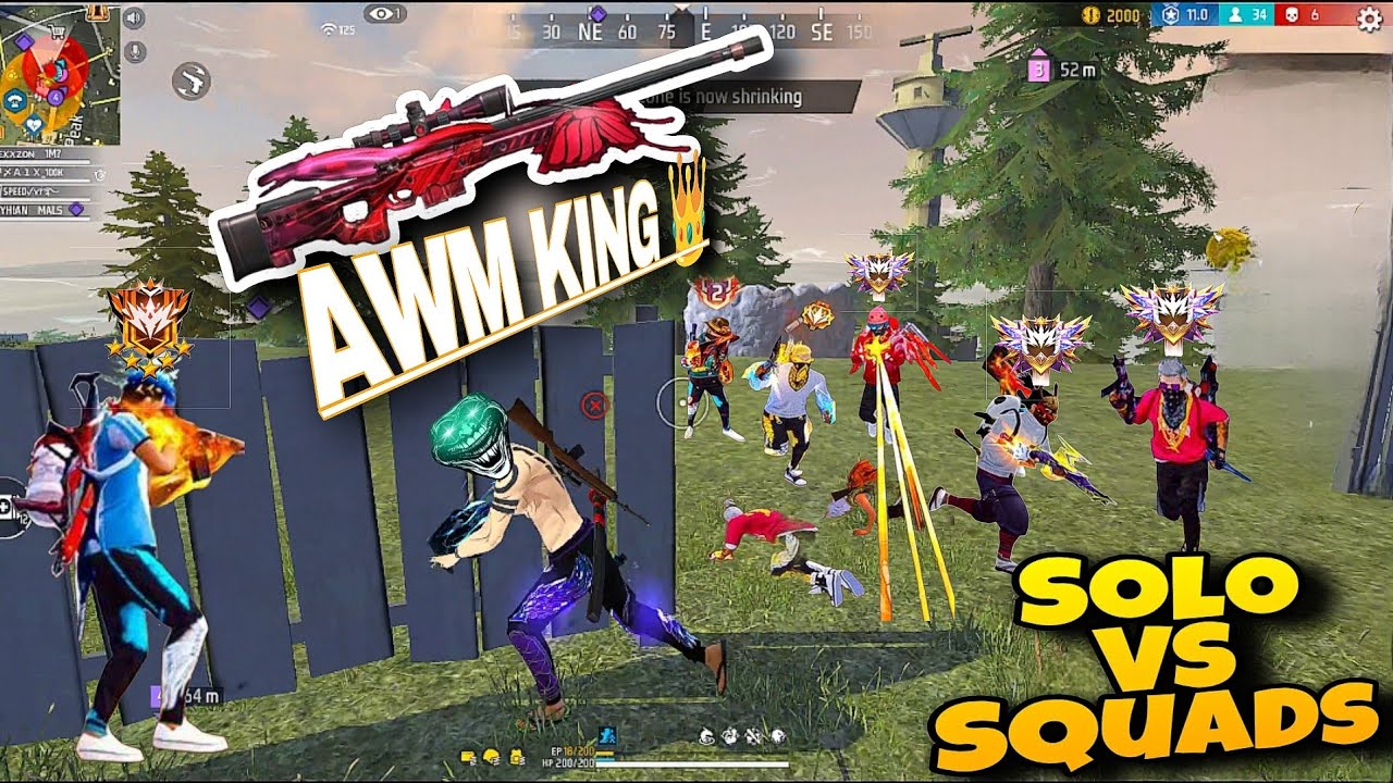AWM KING SOLO VS SQUAD || AWM KING || Greana Free Fire 