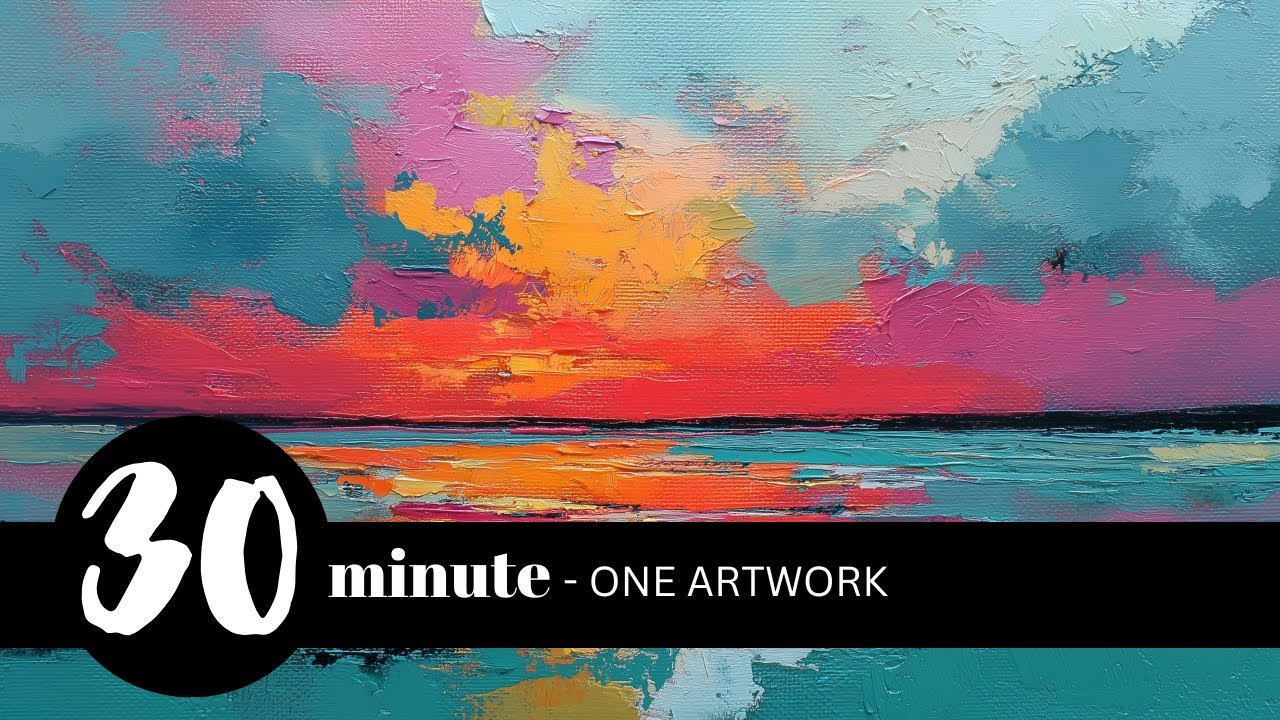 Painted Ocean Sunset Artwork in 4K for Samsung Frame TV | Single Framed Art Display (30 Minutes)