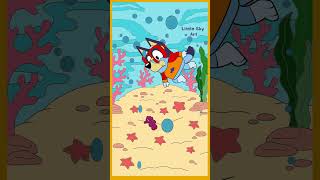 BLUEY'S UNDERWATER ADVENTURE! Playing with Seahorses, Starfish &amp; Ocean Friends! | Kids Beach Fun