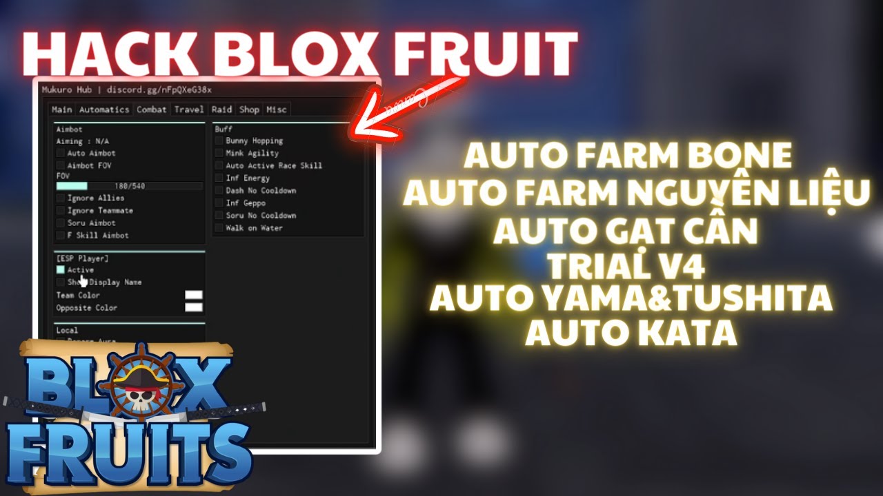 Cách H.a.c.k Blox Fruit Trên PC (Mukuro Hub) Auto Farm Bone,Auto Gạt