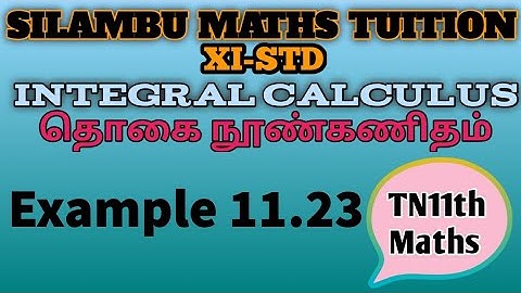 Example 11.23|TN11th Maths|Chapter 11|Integral Calculus|in Tamil|in English