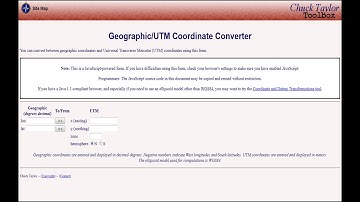 Convert between geographic coordinates and UTM coordinates using this site
