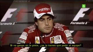 Rueda de Prensa Vergonzosa - Alonso, GP Alemania 10 (Prensa Inglesa)