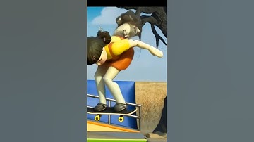 Squid Game Ai Mentality Hee play skateboard and show some tricks #squidgame #shorts #ai