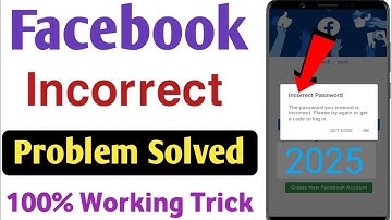 Facebook incorrect password problem solve 2024 | Incorrect password facebook problem solution ✅