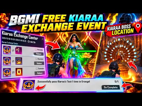 😍KIARAA FREE EXCHANGE EVENT IN BGMI | KIARAA BOSS SECRET LOCATION | SUCCESSFULLY PASS KIARAA TEST