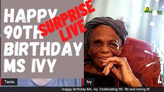 SURPRISE LIVE WITH 90 YR OLD MS IVY| HEARING FROM HER FAVOURITE YOUTUBER ON HER BIRTHDAY