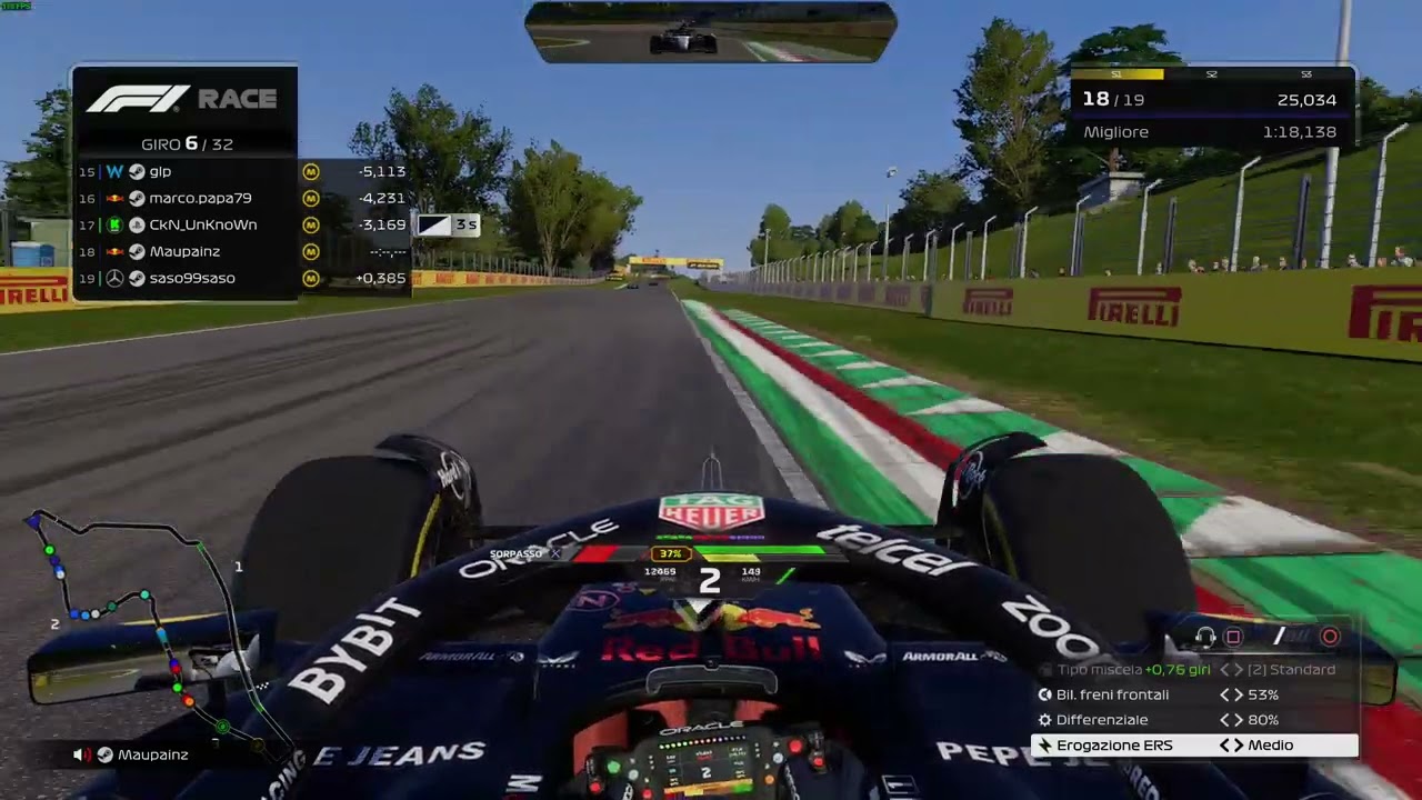 SBINOTTO LEAGUE F1 24 GP IMOLA ON BOARD