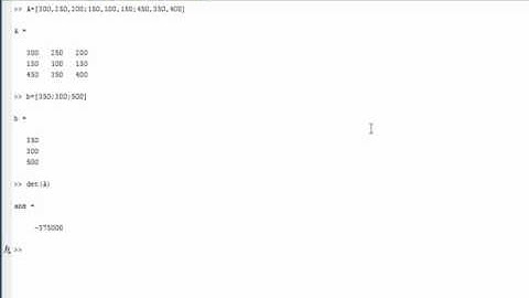 Resolución de sistemas de ecuaciones por método de Cramer en MatLab
