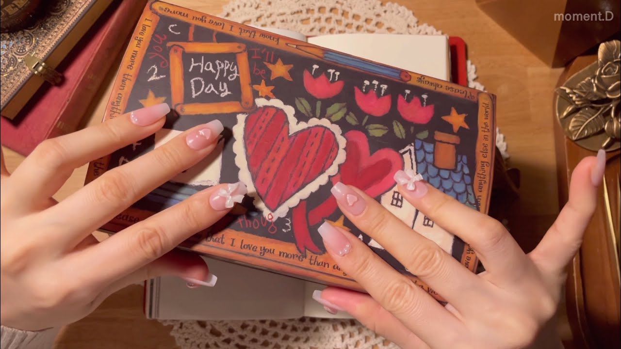 ASMR 오래전 보관함에서 꺼낸 오래전 그 느낌으로 다이어리 꾸미기 Art Journaling 