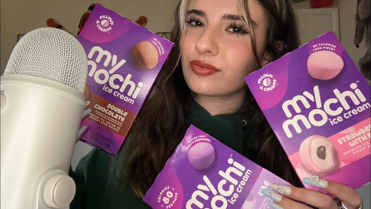 [ASMR] EATING MOCHI ICE CREAM (mouth sounds👄)