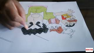Color The Picture Depicting The Funny And Cute Moments Of Shin's Family 14 - Indian Walk