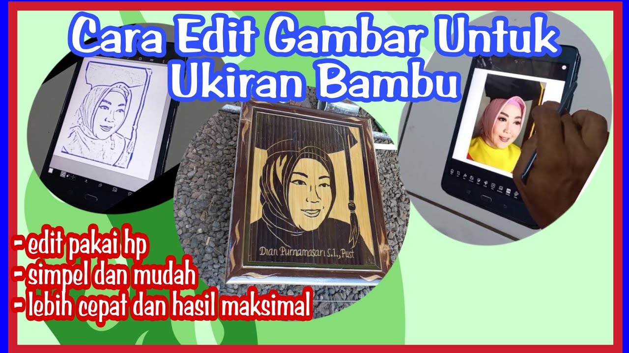 Edit Sketsa Gambar Untuk Ukiran Bambu || yns bamboo craft - YouTube