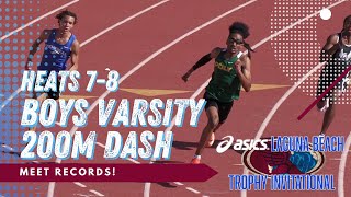 2025 TF - Asics Trophy Invite - Boys 200M Dash - Heat 7 & 8 - Meet Record!!!