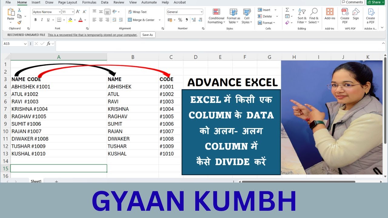 How to Split One Column Into Multiple Columns in Excel (In Hindi) - YouTube