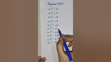 #shorts Squares in 2 seconds FLAT! #mathtips #mathtricks