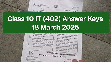 Class 10 IT Paper (402) Answer keys | CBSE BOARD| Today