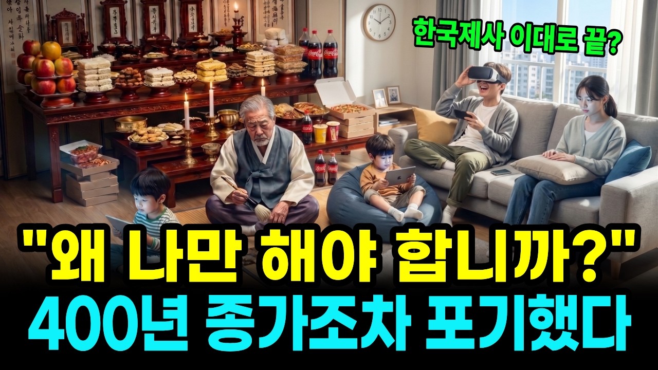 한국 제사와 차례 문화의 몰락, 180도 바뀐 가족 문화의 충격적 민낯 종가가 먼저 손든 이유