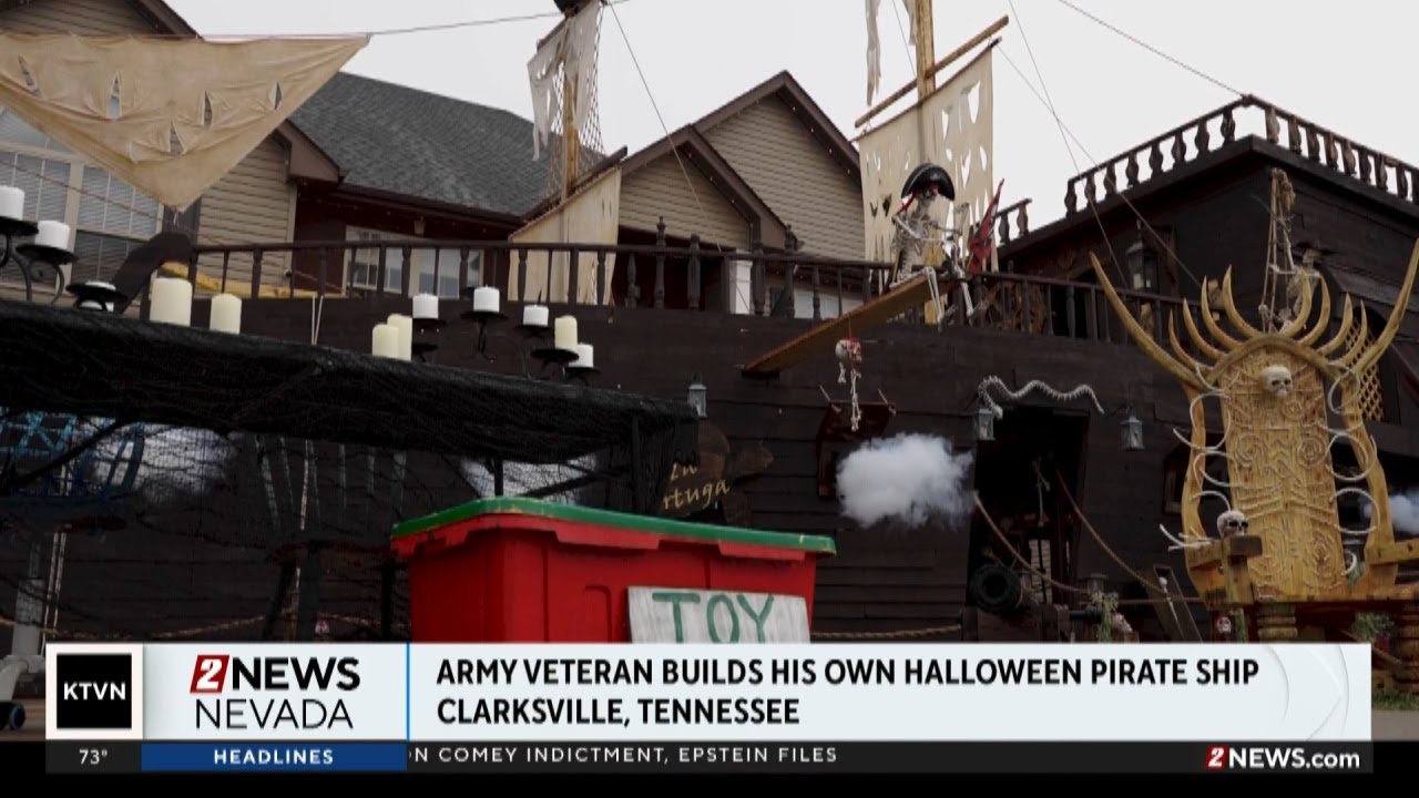 Veteran builds Halloween pirate ship