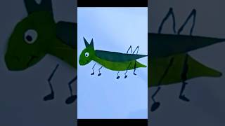 How To make Leaf Art For kids🌿🦗|#diy #art #nature #craft #youtubeshorts