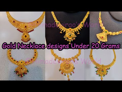 Below 20grams gold necklace collection with weight ||Gold jewelry collection||Latest gold