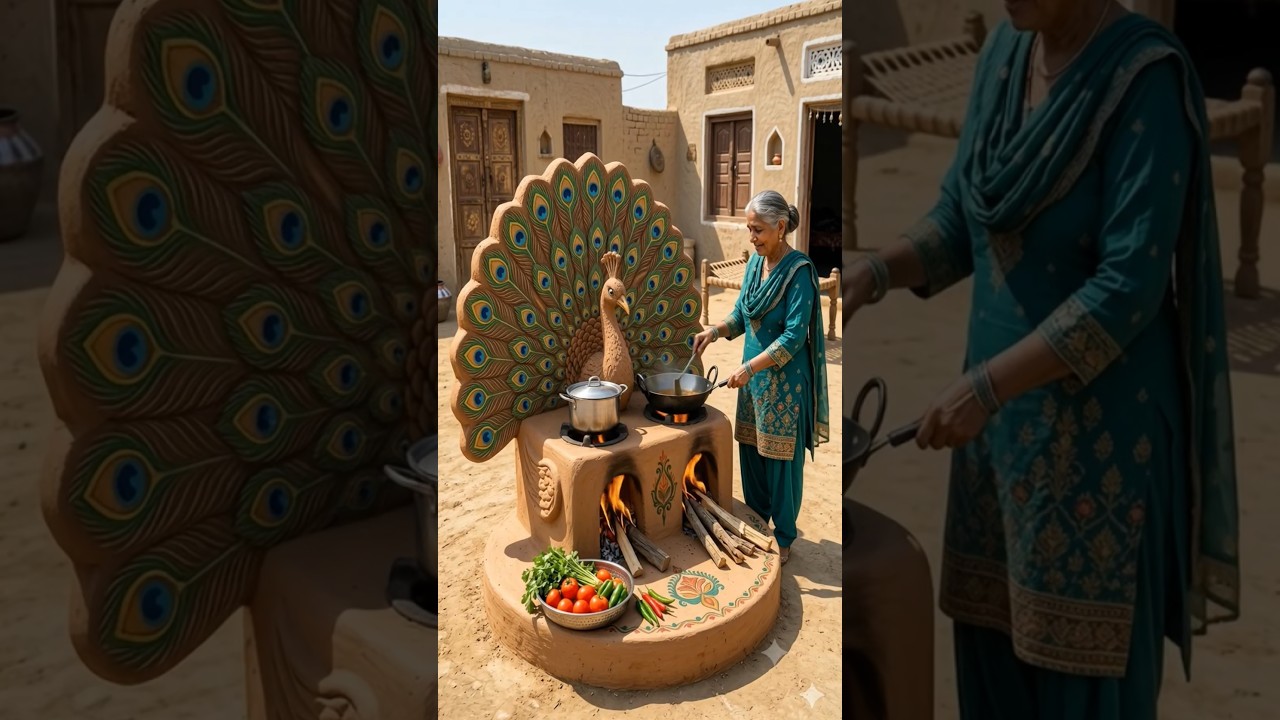 माँ का बनाया मोर वाला चूल्हा! 😍 दादी का अनोखा Village Cooking Jugaad #DesiJugaad #VillageCooking
